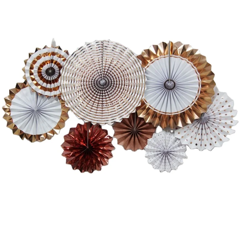 Christmas special wholesale spot pure color handmade paper fan flower set