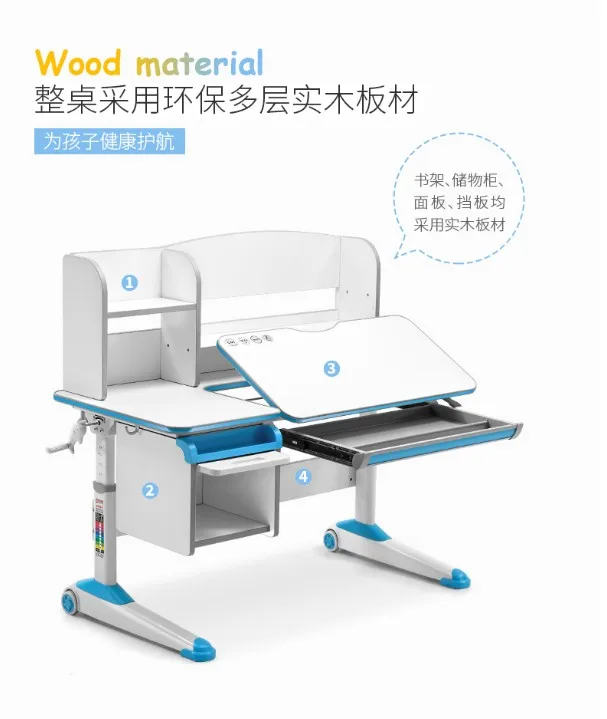 Children Bedroom Furniture Height Adjustable Kids Study Desk and Chair for Kids Study