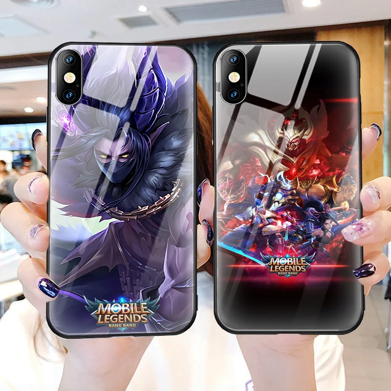 DIY Print mobile legends TPU Glass phone case for iPhone 11 X Phone Cover for Samsung Galaxy S10 A50 A70 Hard Mobile phone case