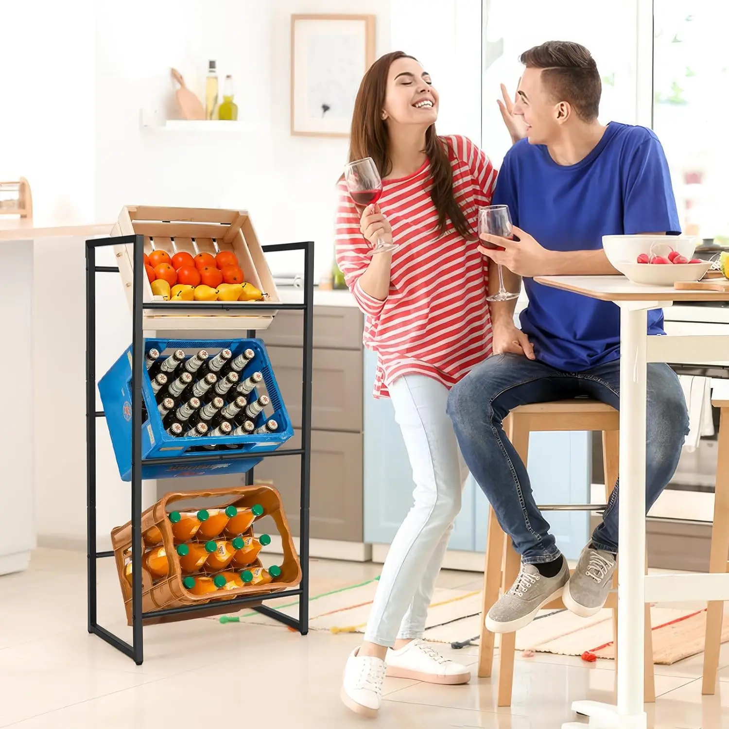 Drinks Crate Rack Shelf Water Crate Shelf Beer Crate Shelf Barbecue Storage Transport