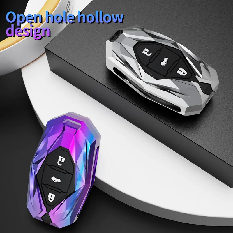 Zinc Alloy Leather Car Key Case Cover for Hyundai Solaris HB20 Veloster SR IX35 Accent Elantra i30 Key Fob Auto Accessories