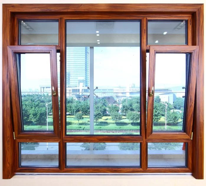 high quality wood clad windows wooden window design casement windows with triple glass