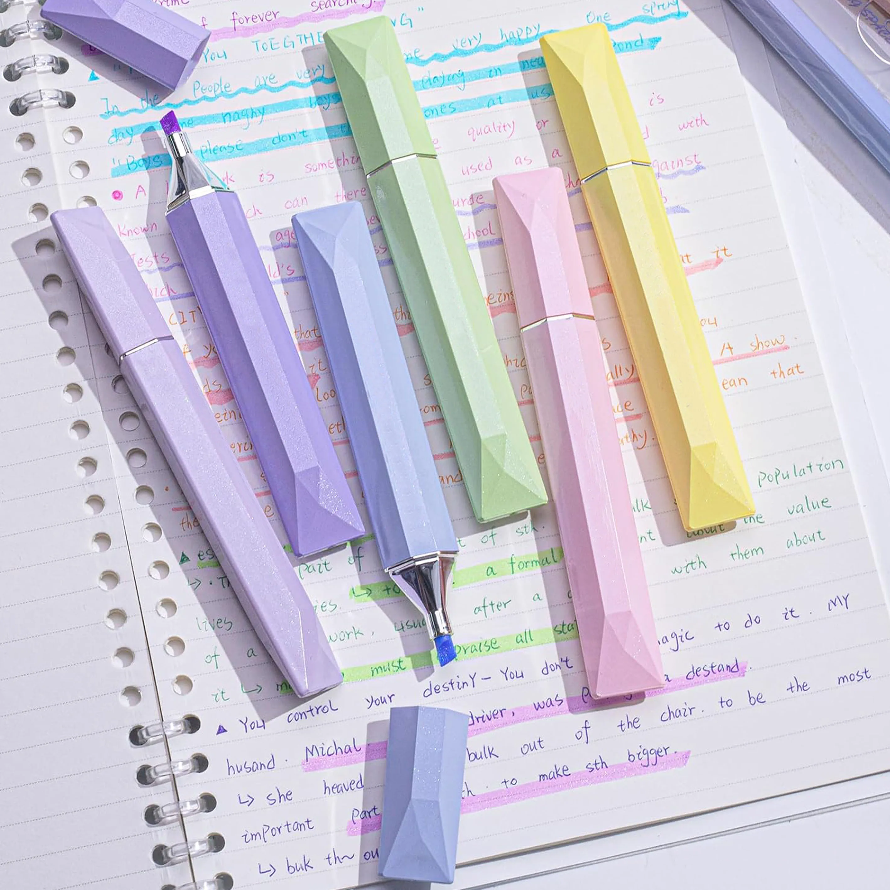 12 Assorted Colors Pastel Bible Highlighters Glitter Highlighter Marker Pen Set