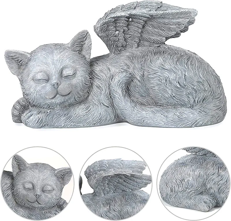 Dog Angel Pet Memorial Gifts Grave Marker Tribute Statue Resin Cat Dog Memorial Statue