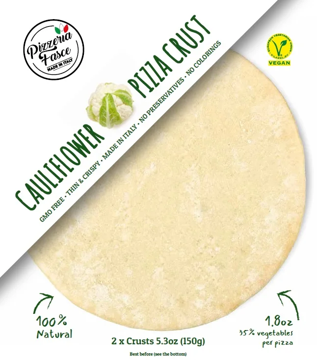 Readymade 23Cm Cauliflower Pizza Base With Flat Bread Packing Pizza Dough Sheeted Base