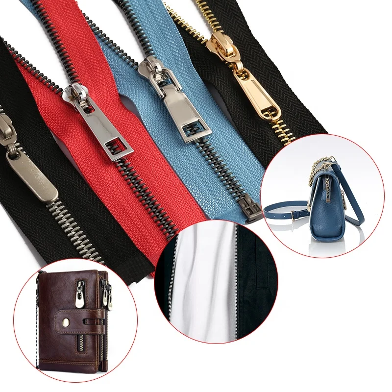 Custom High Quality #8 Swiss Teeth Brass Zipper Metal European Teeth 5# Riri Metal Zipper