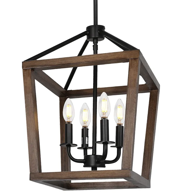 Деревенская люстра с 4 лампочками, фермерская люстра с регулируемой высотой, освещение для столовой, кухни, прихожей и прихожей