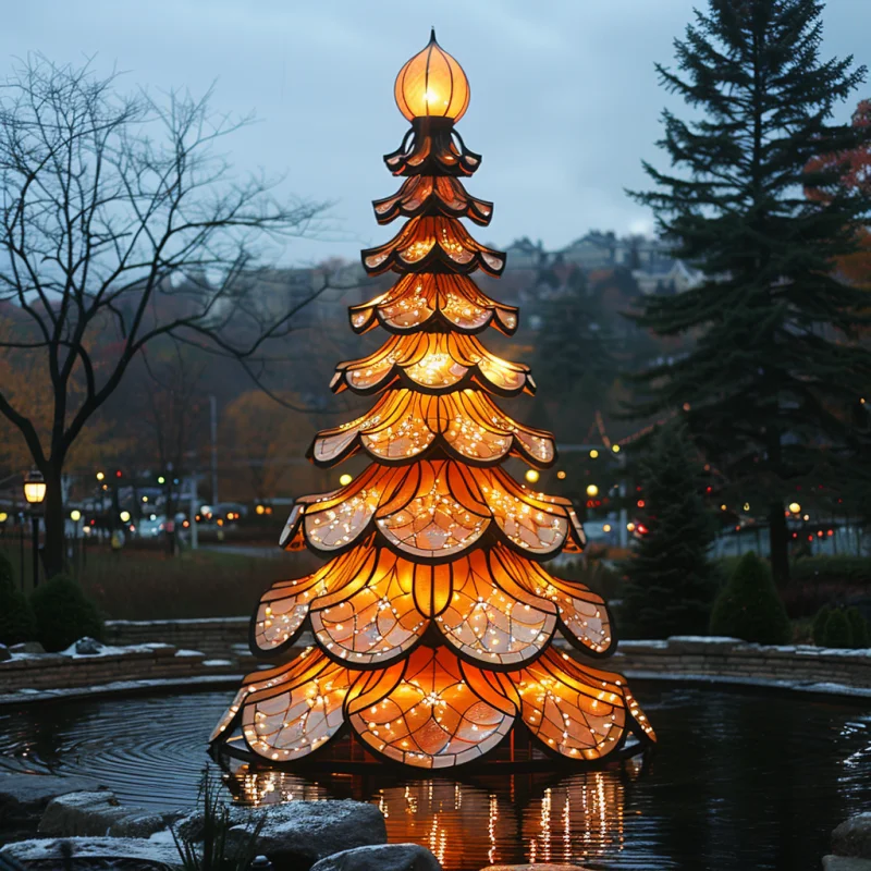 Wholesale Outdoor Waterproof LED Lighted Holiday Event Conical Christmas tree motif light