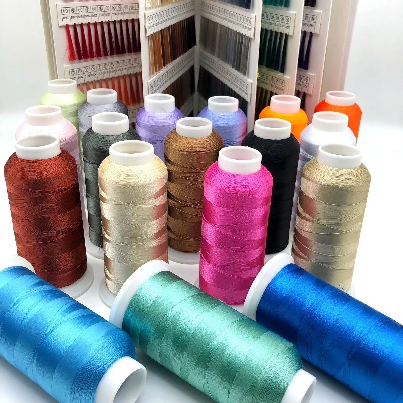 720 colors high tenacity 120d/2 150d/2 trilobal polyester embroidery thread uv  in dubai