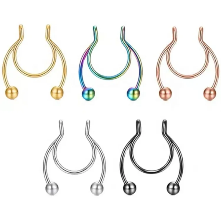 2024 Nose Ring Alloy Nose Piercing Hoop Septum Rings For Women Fashion Body Jewelry Gifts Magnetic