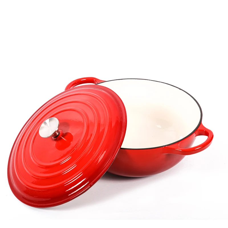 Customized Logo  cast iron enamel cooking soup stock dutch oven pots casserole cookware sets
