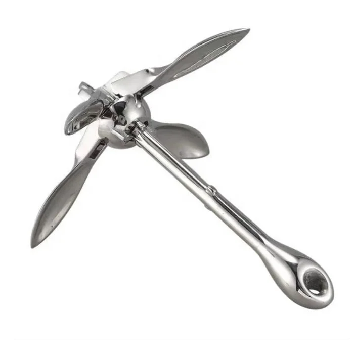 High Quality Manufacturer 316 Stainless Steel Marine Grapnel Anchor Folding Boat Anchor For Yacht