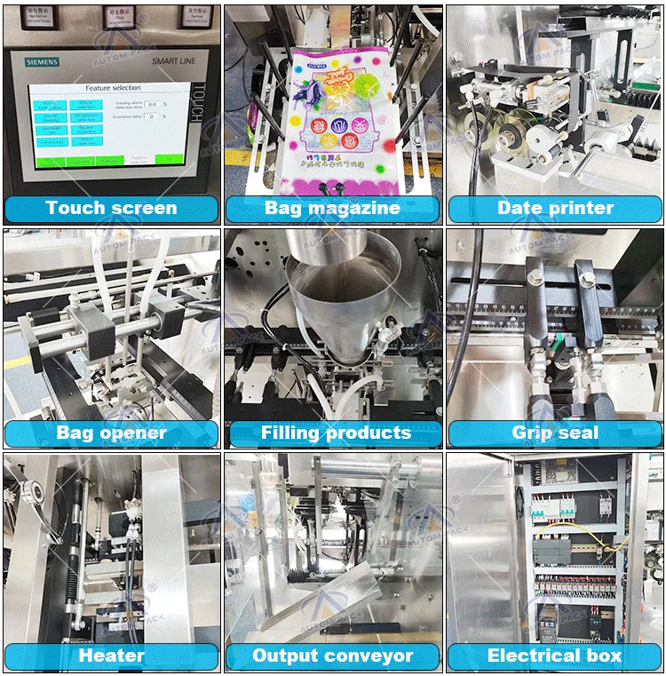 Autompack Factory Premade Zipper Pouch Packing Beans Coffee Rice Granule Chips Doypack Packing Machine