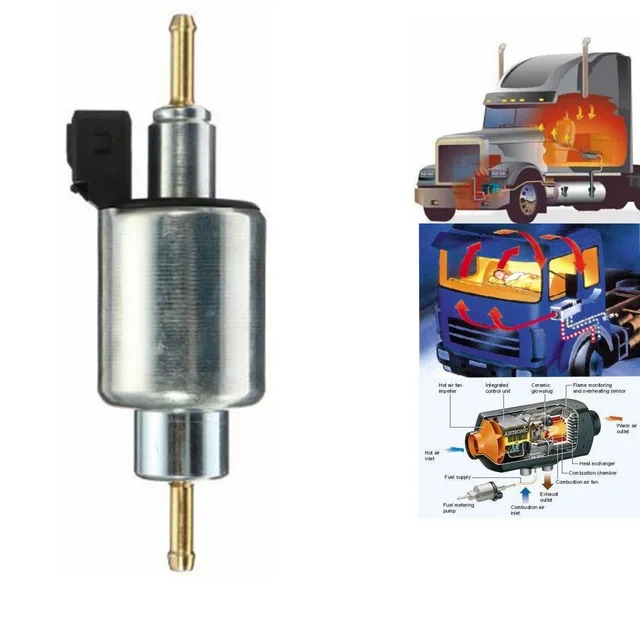 OkyRie Easy Installation Black Head DC 12V Silver Metal Air Diesel Parking Heater Oil Fuel Pump For Webasto Eberspacher 1KW-5KW