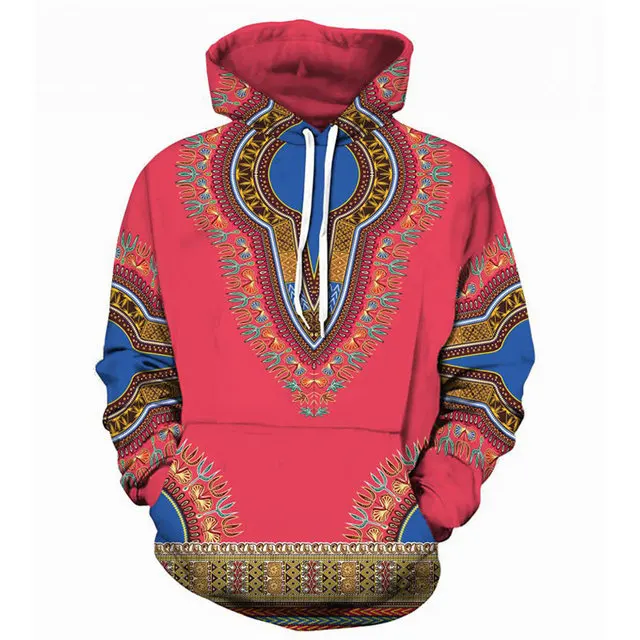 Wholesale African 3D Print Hoodie Red And Hoodie African Kitenge Designs Sweatshirts For Men Hip Hop Sweatshirts Low Price