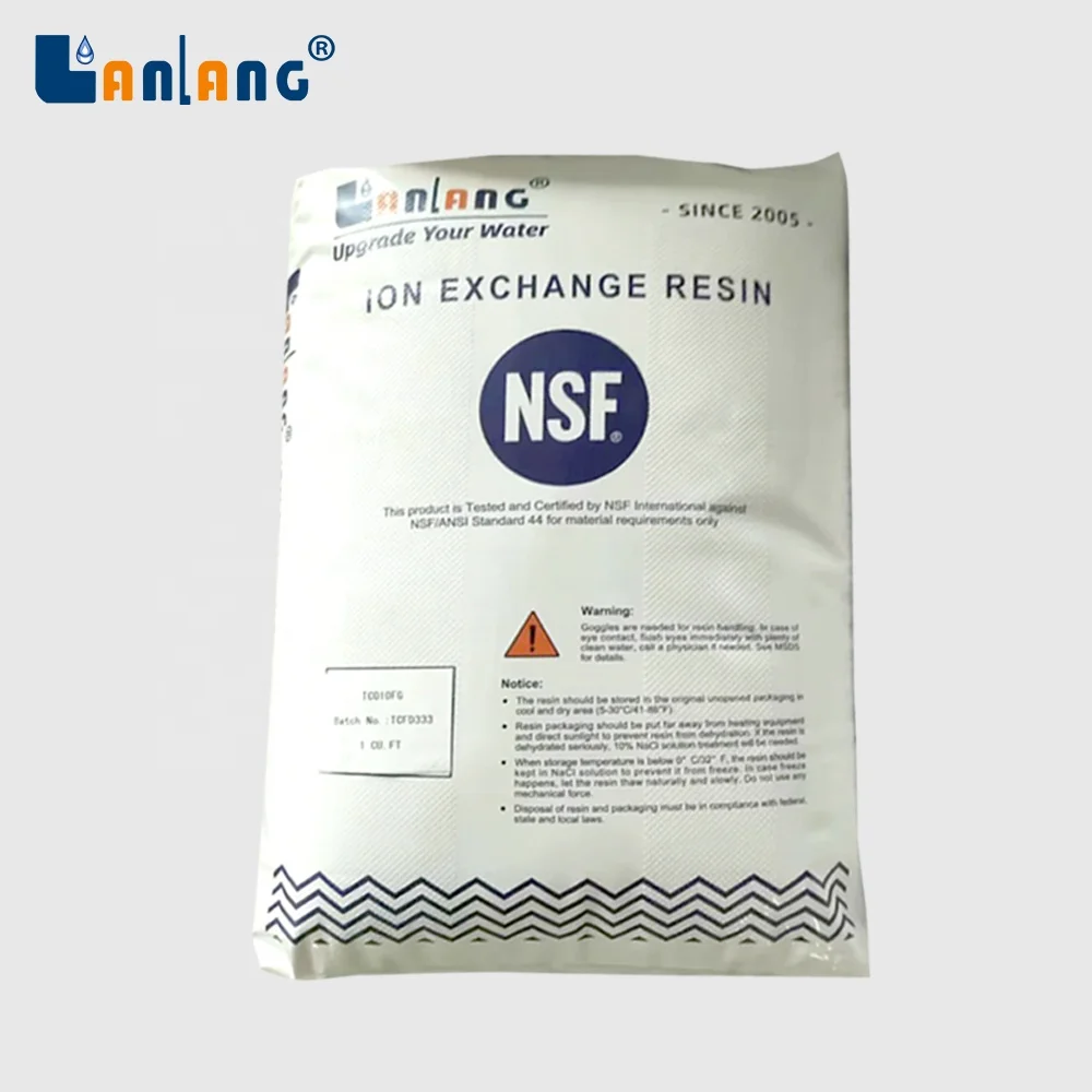 LANLANG NSF purolite ion exchange resin drinking water treatment soduim ion exchange resin water softener cation exchange resin
