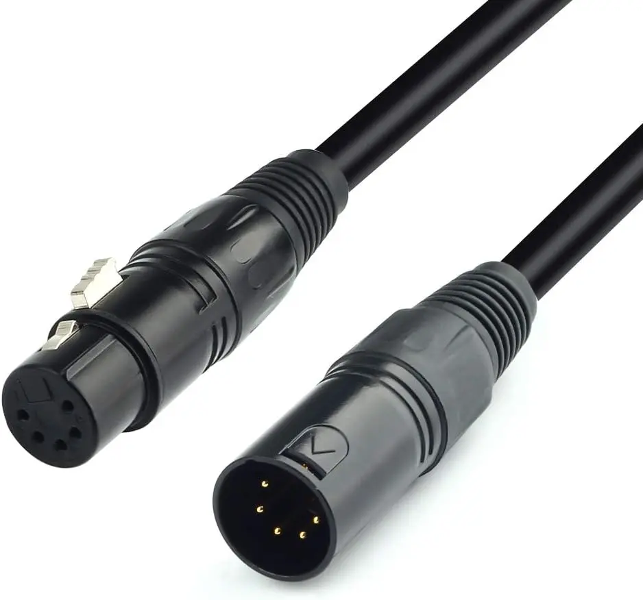 DMX-512 XLR 5 Pin Male to XLR 5 Pin Female DMX Lighting Cable