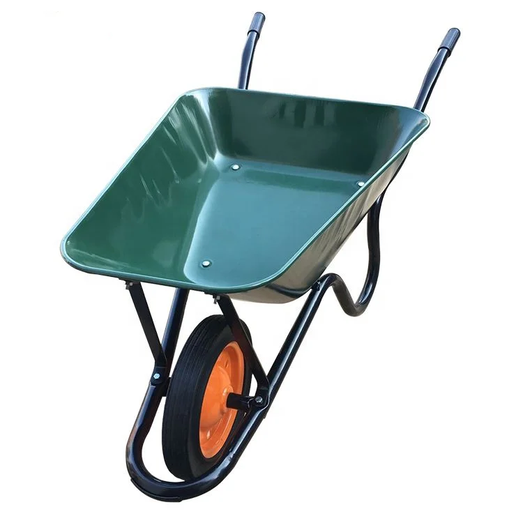 WB3800 75L Capacity  Wheelbarrow with Solid Wheel Kenya Metal OEM Customized Africa CBF Support Tray South
