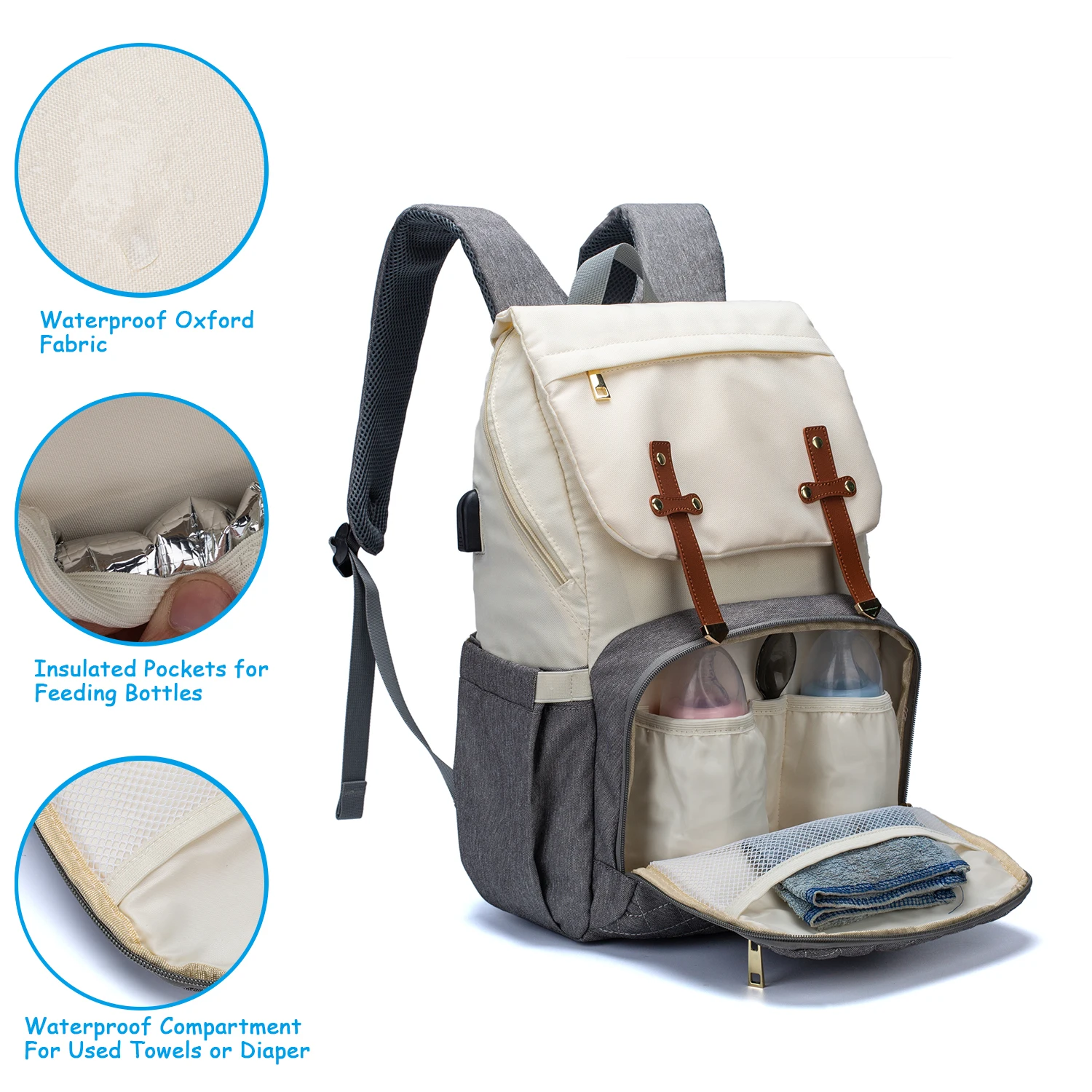 2021FW Hot Selling  Large Capacity Water proof Mommy Baby  Diaper Bag Nappy Backpack