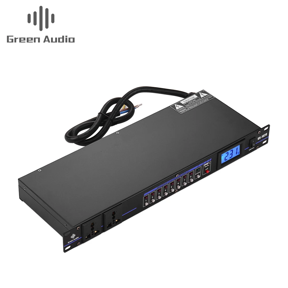 GAX-1028 Профессиональный 10 каналов DJ звуковая система sequencer контроллер стабилизатор напряжения Регулятор питания ЖК-дисплей