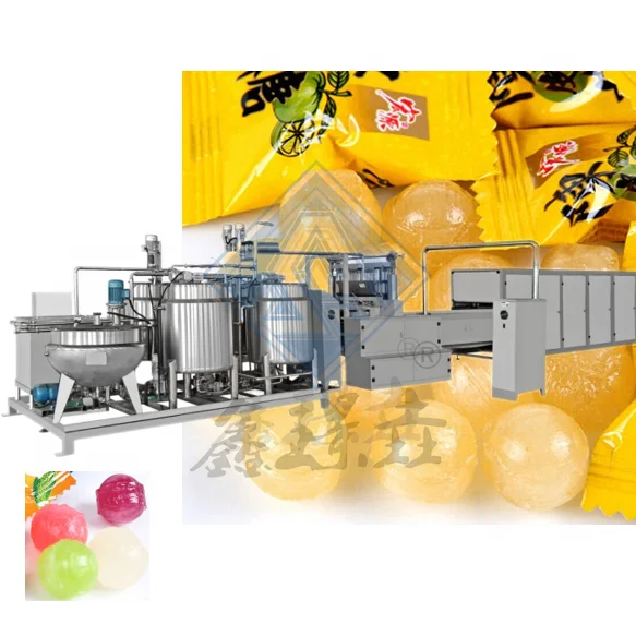 150kg/h Full-Automatic hard candy with sandwich two colors with center filling hard candy making machine