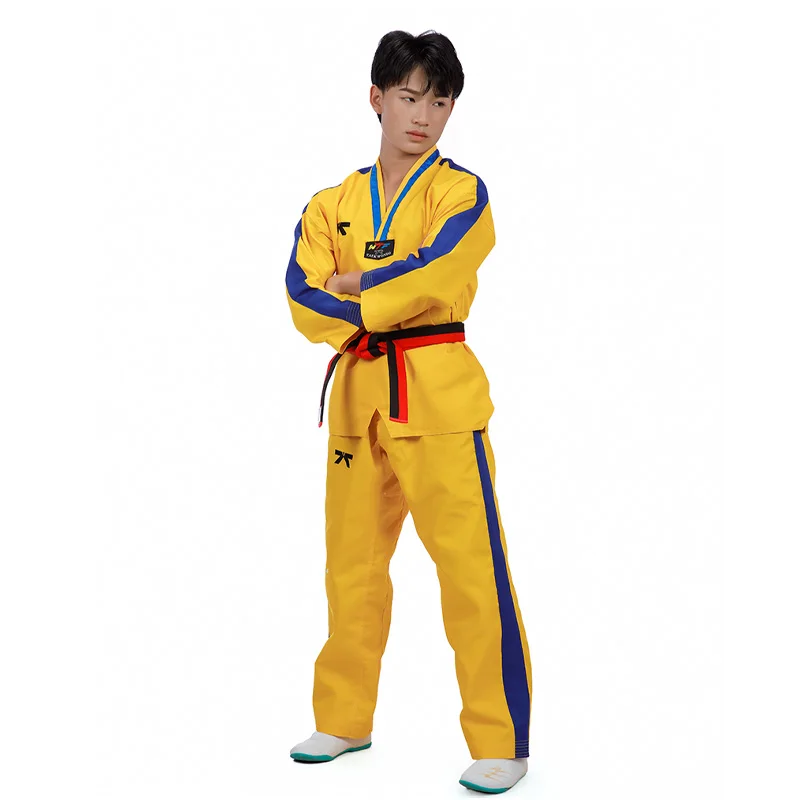 Wholesale Taekwondo Poomsae Uniform with WT Logo Unisex Dobok MMA Martial Arts Karate Judo Taekwondo Uniform