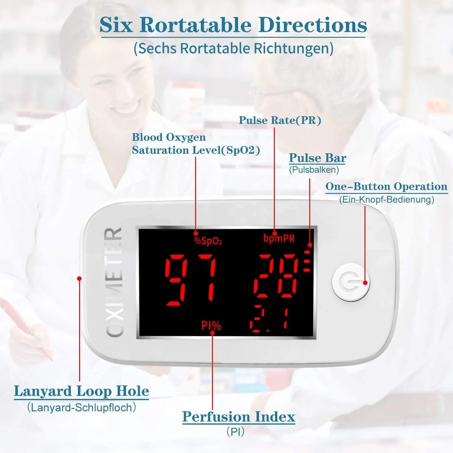 Finicare Medical Equipment LED Portable Mini Fingertip Pulse Oximeter in testing heart rate