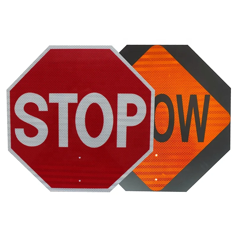 Телескопический 24 дюйма остановка/медленные весла особенности восьмиугольный знак гибкий дорожный двусторонний остановка/медленный