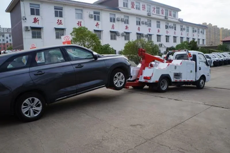 DongFeng tuyi 5T Tractor New design towing trucks flat bed slide recovery platform wrecker truck
