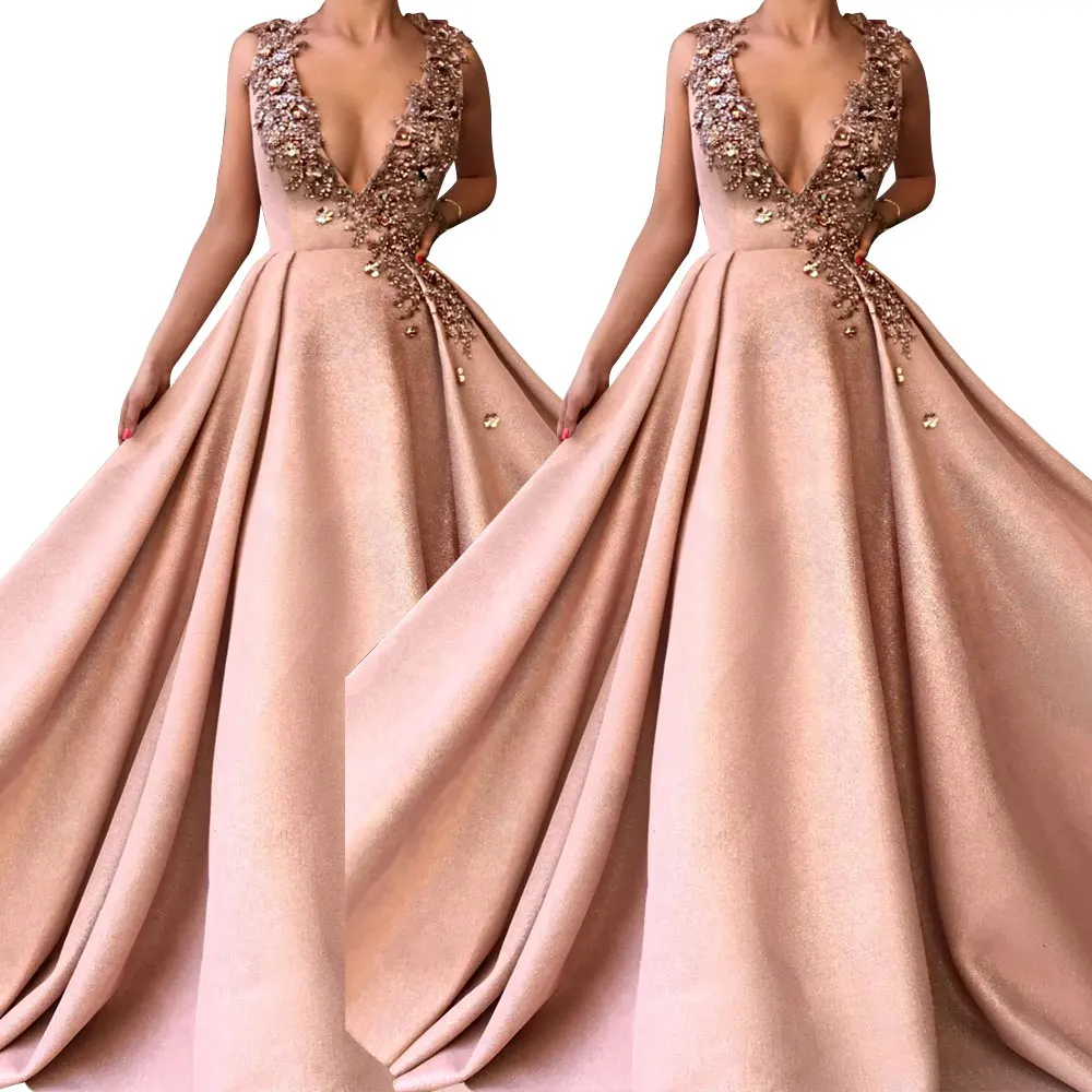 High quality lady girl wedding party sexy new fashion evening dress