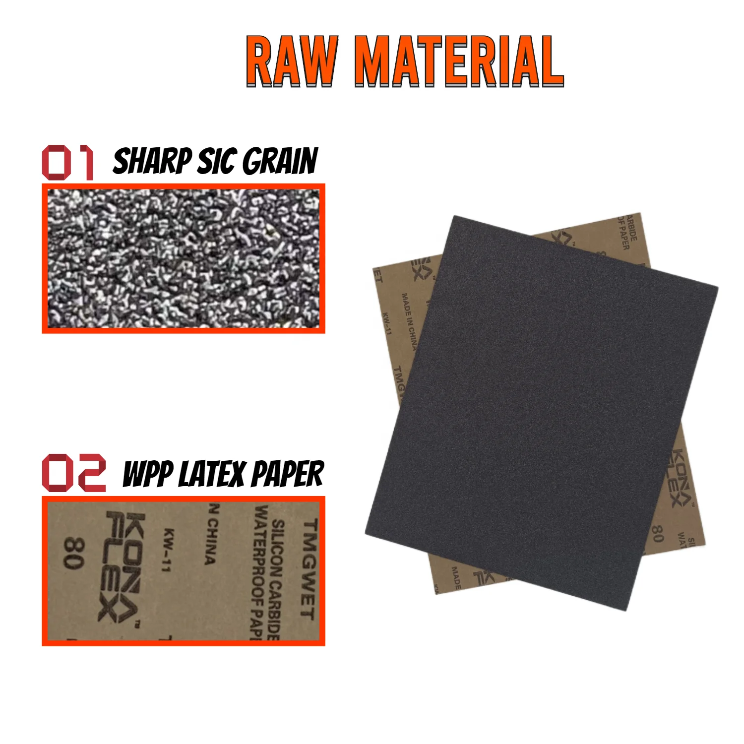 Konaflex-профессиональная Влажная и сухая наждачная бумага 9x11 дюймов из карбида кремния, водонепроницаемые листы, абразивная бумага