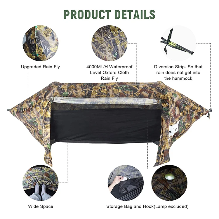 Customized Compact Lightweight Portable Tree Tent  Camping Hammock Waterproof Mosquito Net hammock tent