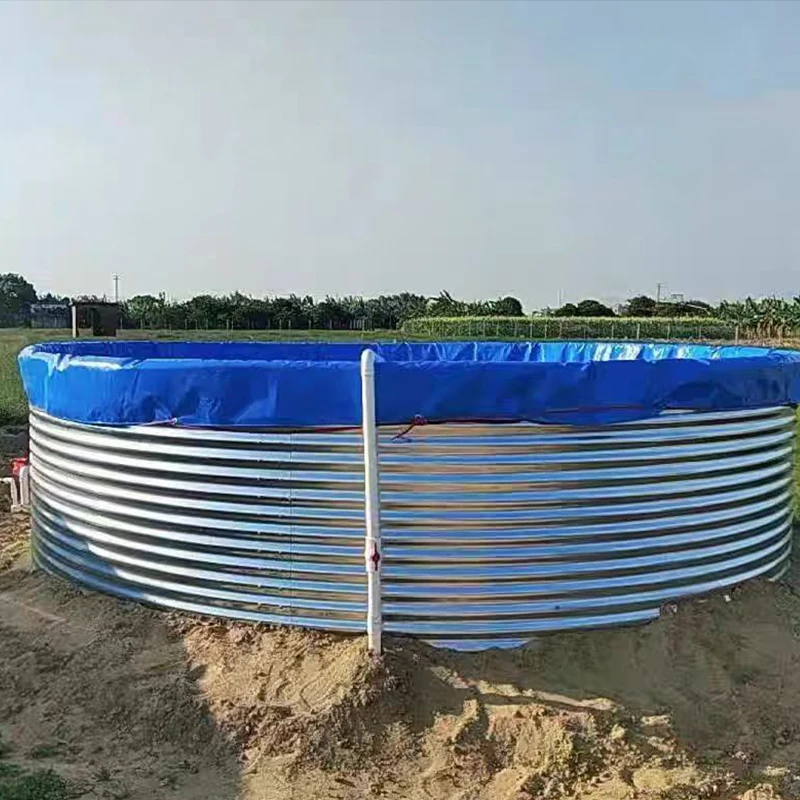 Tarpaulin Canvas Fish Framing Tank Round Corrugated Steel Water Tank Rainwater Collection