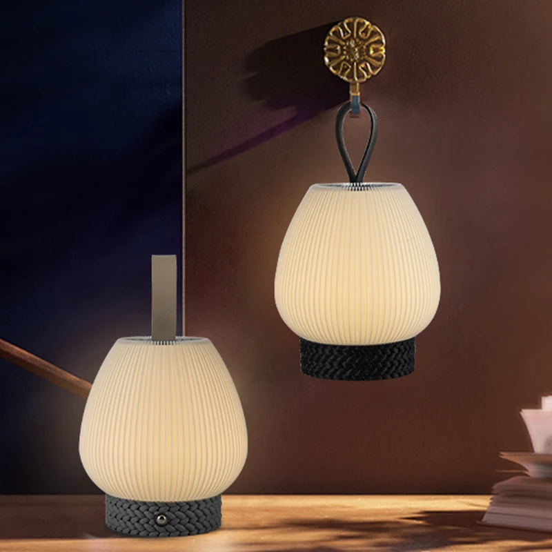 USB Leather Belt Handheld Rechargeable Desk Lamp Led 3D Lamp Touch Sensitive table Lamp Portable Night Light