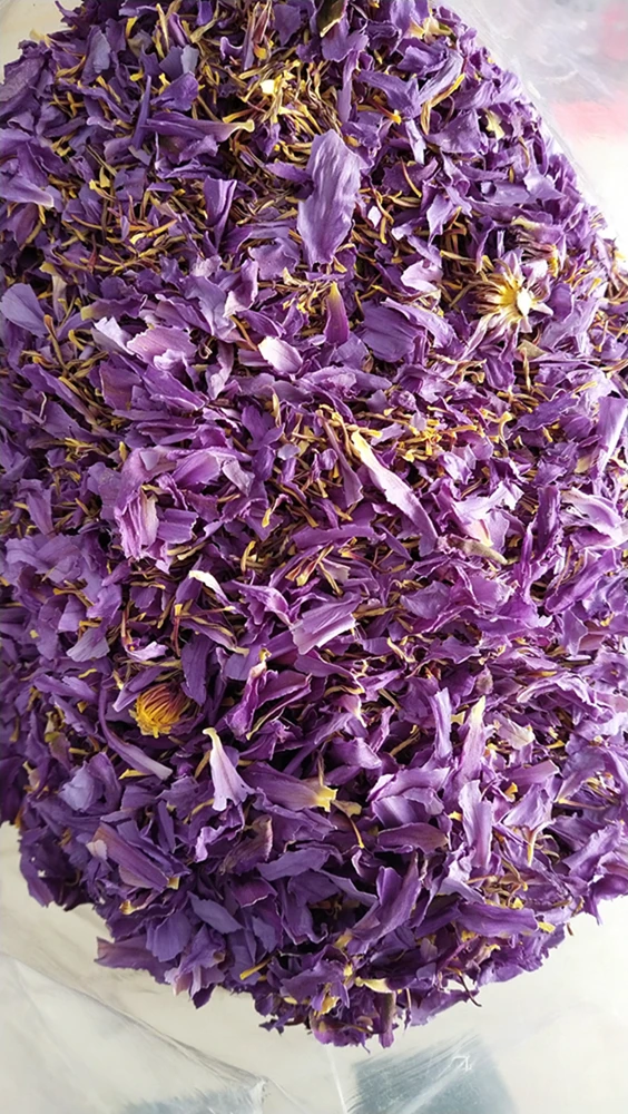 500g China online supply Genuine premium pure dried blue lotus flowers petals cuts and stigma broken parts