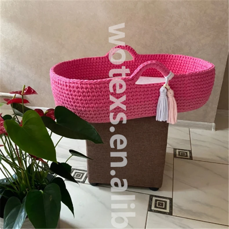 BB009 Лидер продаж розовая корзина для новорожденных ручной работы Колыбель для новорожденных крючком шезлонг