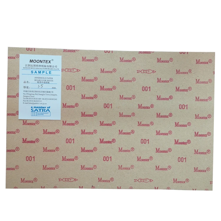 Moontex 001 303 quality cellulose insole paper leather board