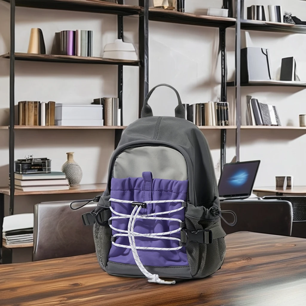 Unisex Classic Small Capacity Nylon Backpack Water-Resistant Travel School Outdoor Adventure Geometric Pattern Zipper Polyester