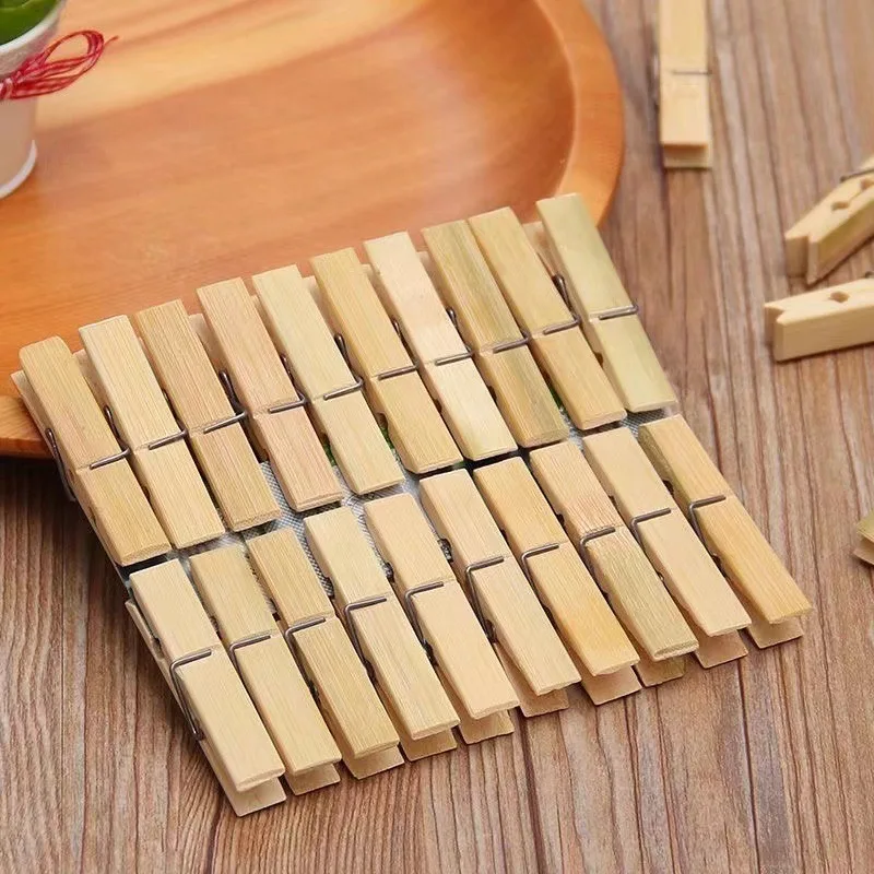 High Quality 6cm Natural Bamboo Clothes Pegs Eco-friendly Biodegradable Factory-Direct High Quality Bamboo Clothespins