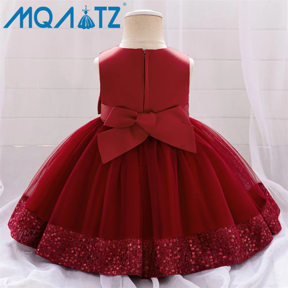 MQATZ Toddler Kids Wear 1 Year Baby Girls Birthday Party Gown Dress Sequined Frocks Design
