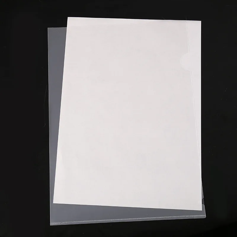 Factory Wholesale Cheap Thicker Office Meeting Letter Report A4 Plastic Cut Flush Transparent Clear L Shape File Folder