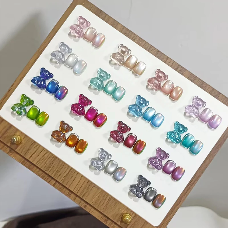 Новое поступление 9 видов цветов дизайн светоотражающий Алмазный гель кошачий глаз 5D 9D кристалл для ногтей