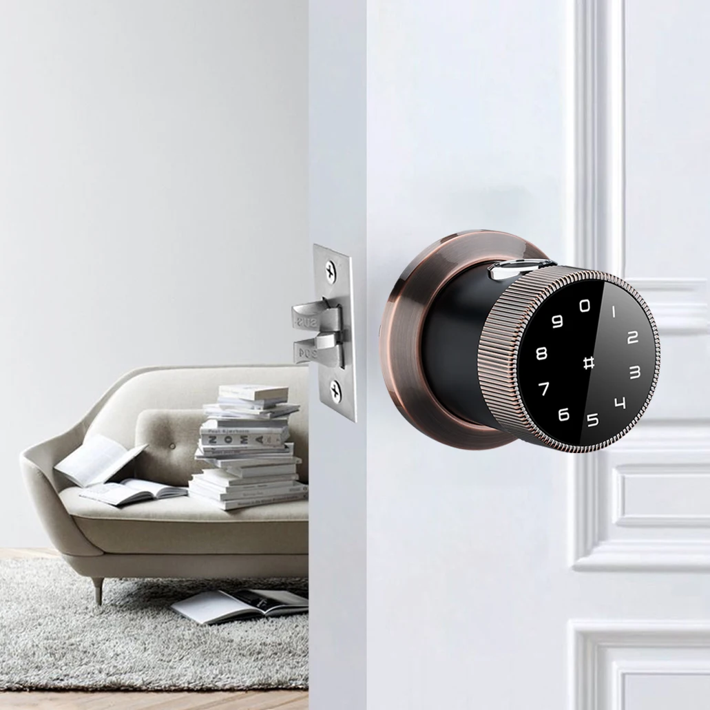 Смарт-замок с круглой ручкой, интеллектуальный замок для дома, офиса, квартиры, с поддержкой TTLock, Wi-Fi, с цифровым паролем, сканером отпечатков пальцев