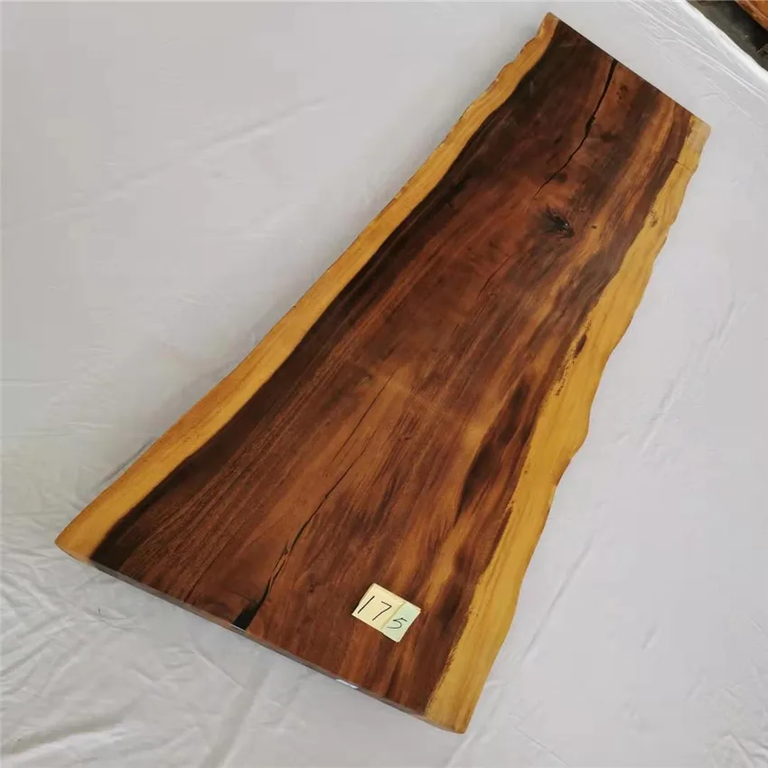 China supplier natural raw slab table top walnut bubinga acacia suar high end table top live edg wood dining table wood slab