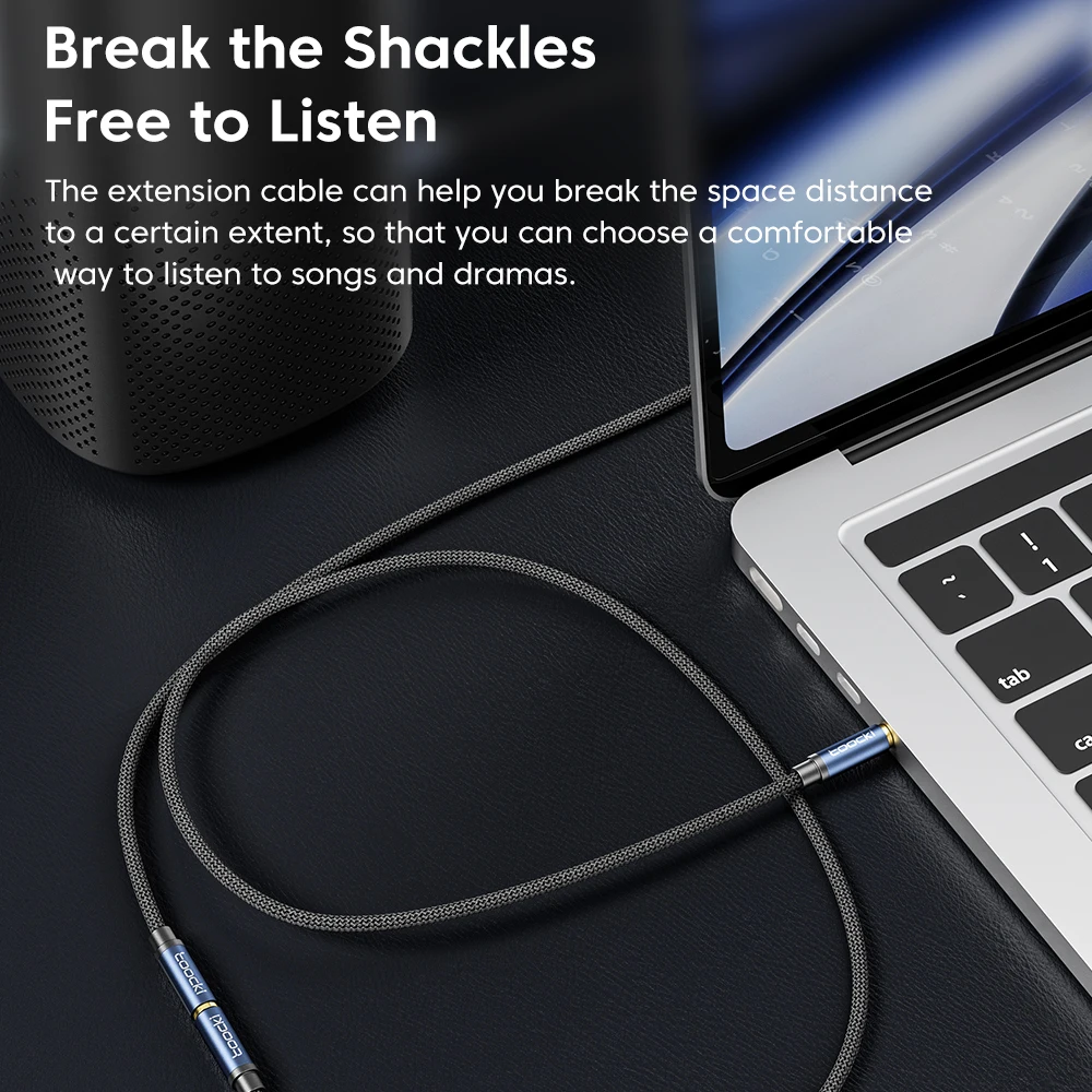 Toocki Best Seller 0.5m 1m 2m 3m 5m Aux Cord Headphone Audio Jack Cable Auxiliary Cable 3.5mm Male to Female Aux Cable