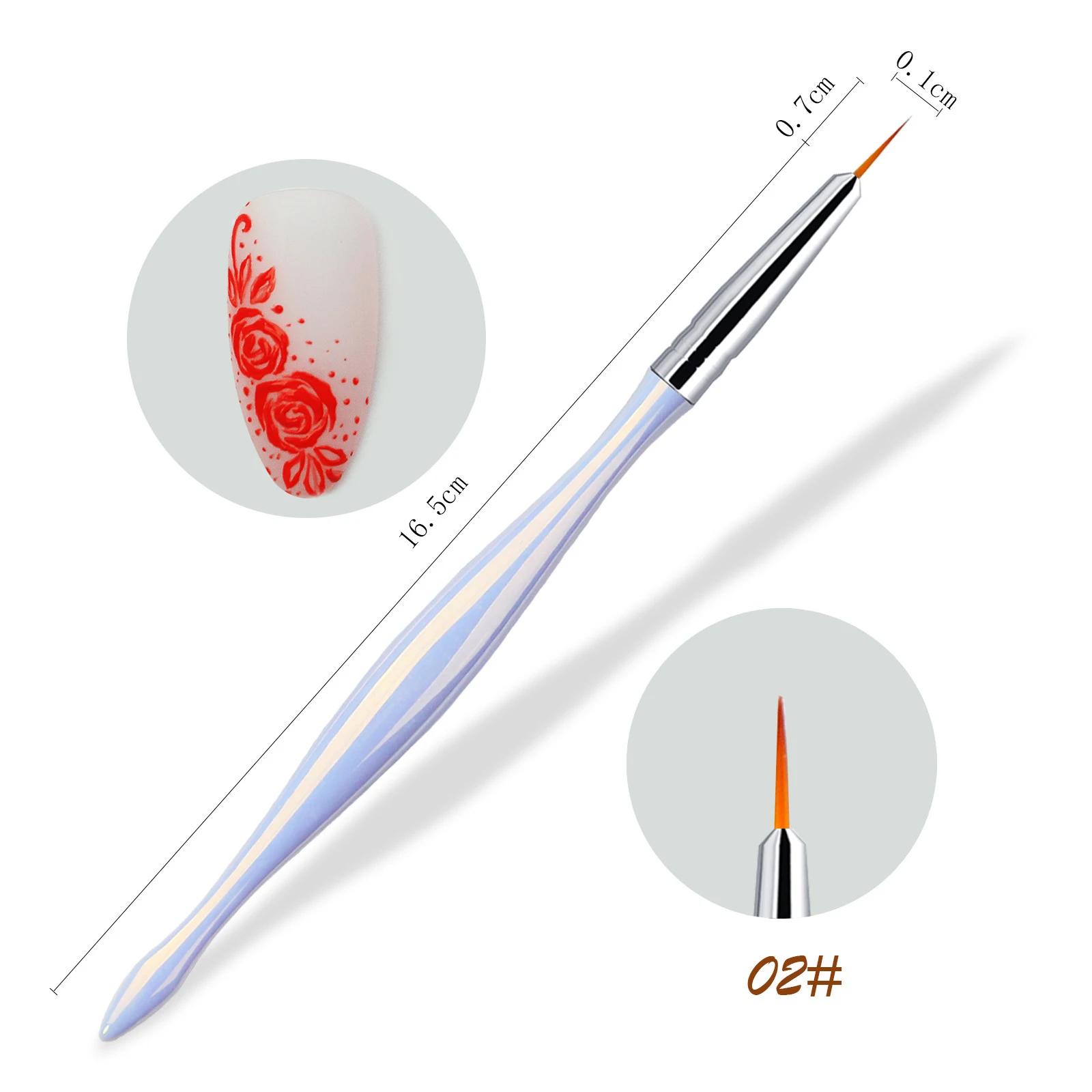 Candy Color Handle Manicure Tool Light Therapy Pen UV Gel Nail Painting Pen Line Nail Art Brush