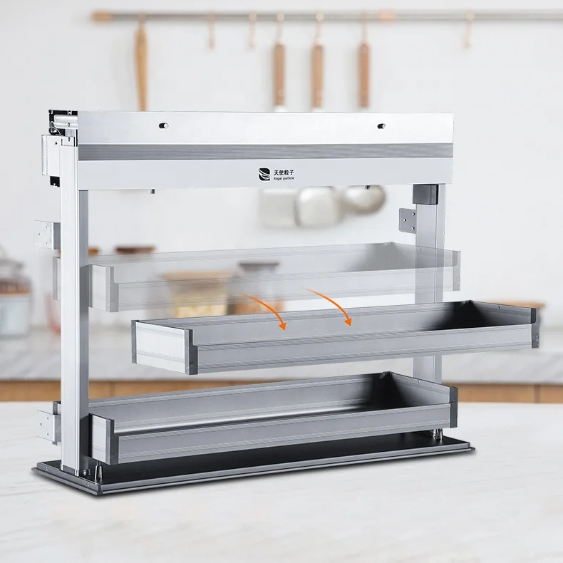 Wholesale Modern Design Home Living Room Kitchen Closet Accessories Smart Electric Lift Cabinet Kitchenware Basket Storage Rack