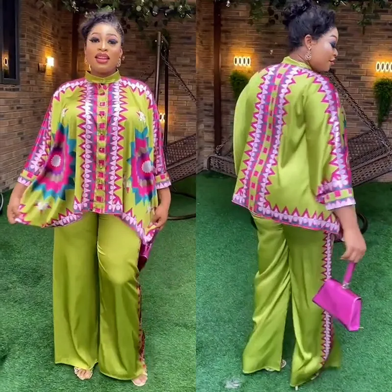 New African Clothing Plus Size Loose Maxi Dresses Women Clothing Africa Dashiki Boubou 2piece women Clothing