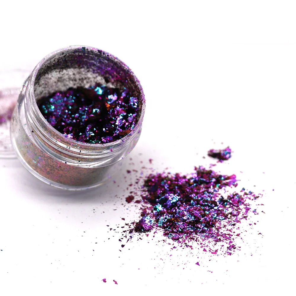 Cosmetic Chameleon Pigment Eyeshadow Multichrome Glitter Color Changing Foil Flakes Chameleon Flakes