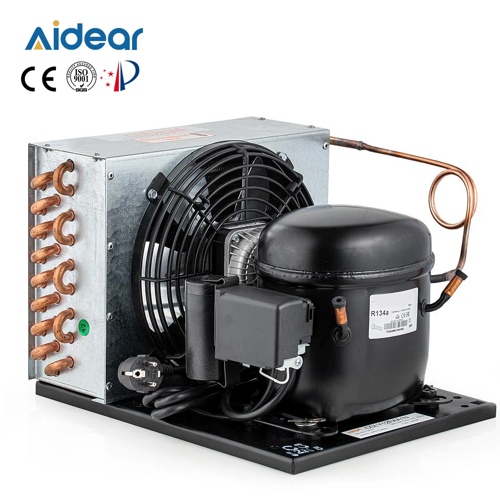 Aidear Factory refrigeration semi hermetic dc compressor refrigeration 1hp outdoor r404a Condenser unit